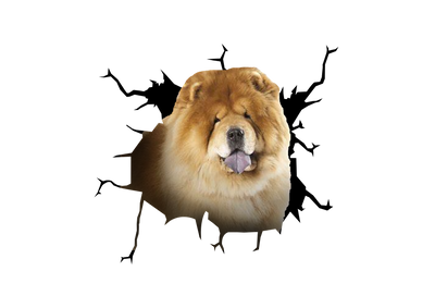 Chow Chow Crack Car Sticker 1