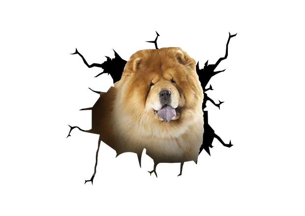 Chow Chow Crack Car Sticker 1