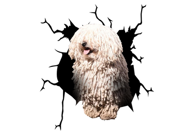 Hungarian sheepdog Crack Car Sticker 1