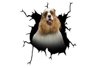 American Cocker Spaniel Dog Crack Car Sticker 3