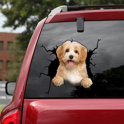 HAVANESE CRACK CAR STICKER DOGS LOVER 2