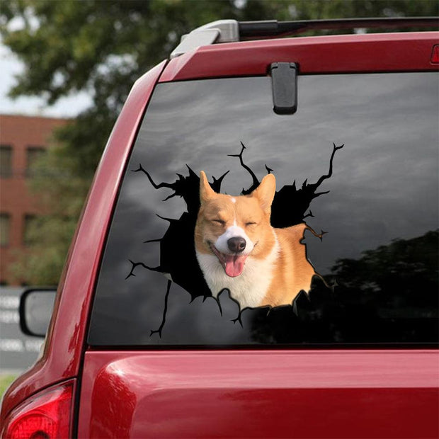 Welsh Corgi Crack Car Sticker, Toilet Sticker, Fridge Sticker 18