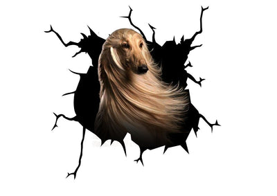 Afghan Hound Dog Crack Car Sticker 1