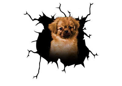 Tibetan spaniel Dog Crack Car Sticker 1