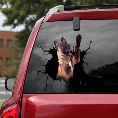 Belgian Malinois Crack Car Sticker, Toilet Sticker, Fridge Sticker 8