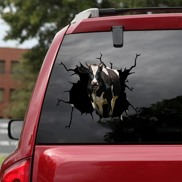 SHORTHORN COW CRACK STICKER CATTLE LOVER