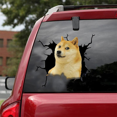 DOGE CRACK CAR STICKER - 1