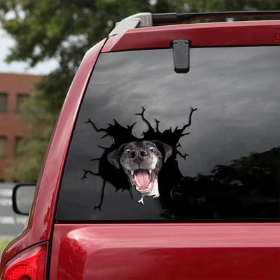 HOUND DOG CRACK CAR STICKER