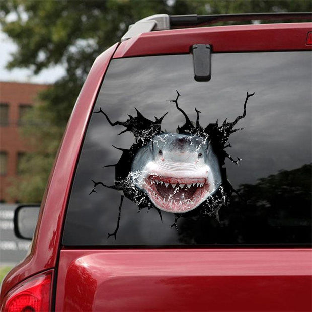 Shark Crack Car Sticker, Toilet Sticker, Fridge Sticker 18