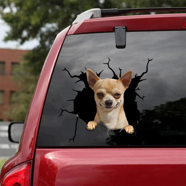 CHIHUAHUA CRACK STICKER DOGS LOVER 1