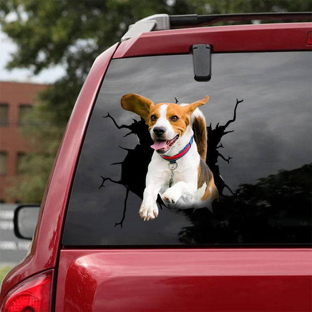 Beagle Crack Car Sticker, Toilet Sticker, Fridge Sticker 6