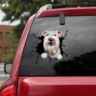 Schnauzer  Crack Car Sticker, Toilet Sticker, Fridge Sticker 9