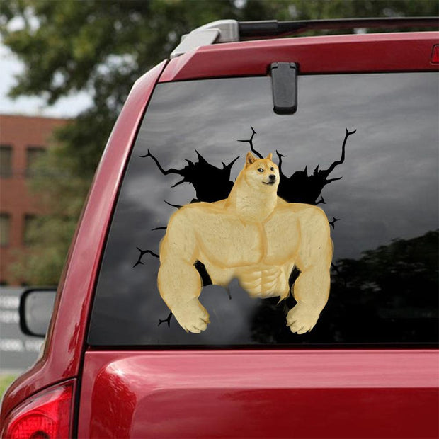 DOGE CRACK CAR STICKER - 4