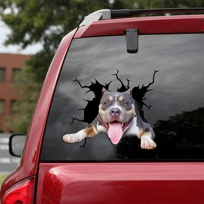 PITBULL CRACK CAR STICKER DOGS LOVER 7